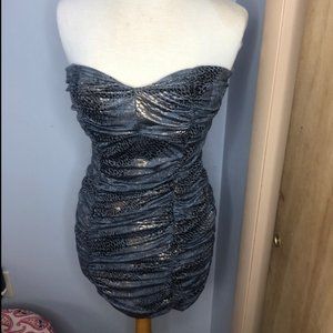 Snake Skin Strapless Dress